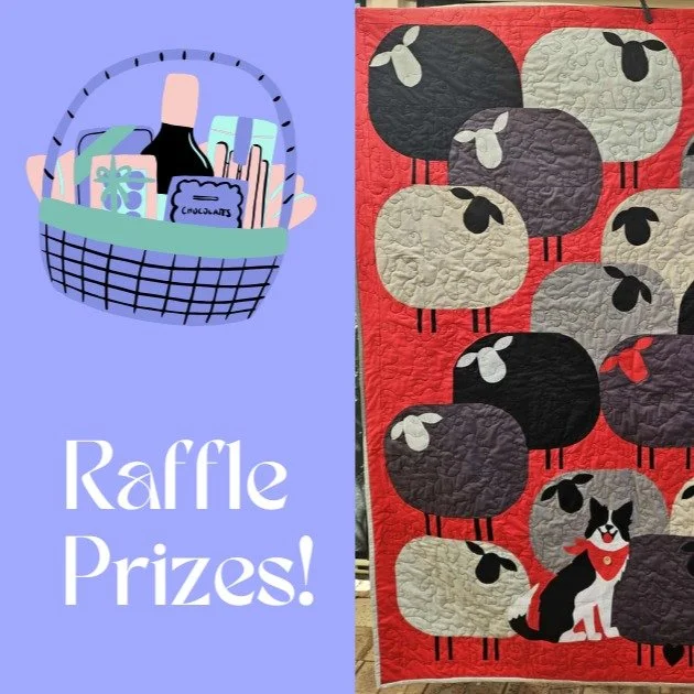 Can't make it to 'Gathering the Flock' but want to support the fund AND be in the winning for a gorgeous handmade quilt by the fabulous Trish Townsend, or hampers donated by the raffle queen herself, Robyn Tsapazi? You can buy a ticket - or 10 - at t