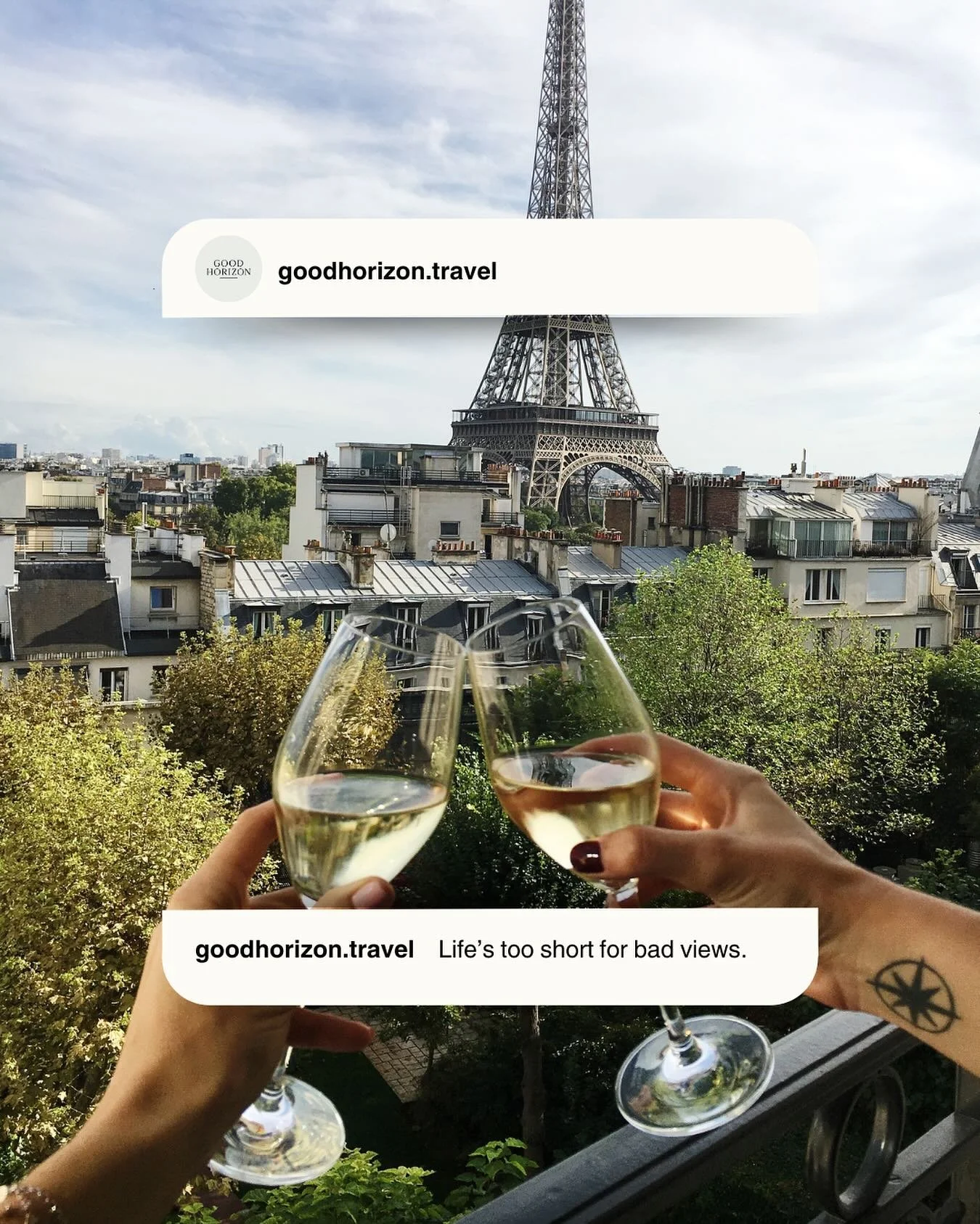 Paris looks good on everyone, especially with a drink in hand and the Eiffel Tower doing her thing in the background.

We know the views worth toasting to. The rooftops no one&rsquo;s posting about. The hotel balconies with room service champagne. An