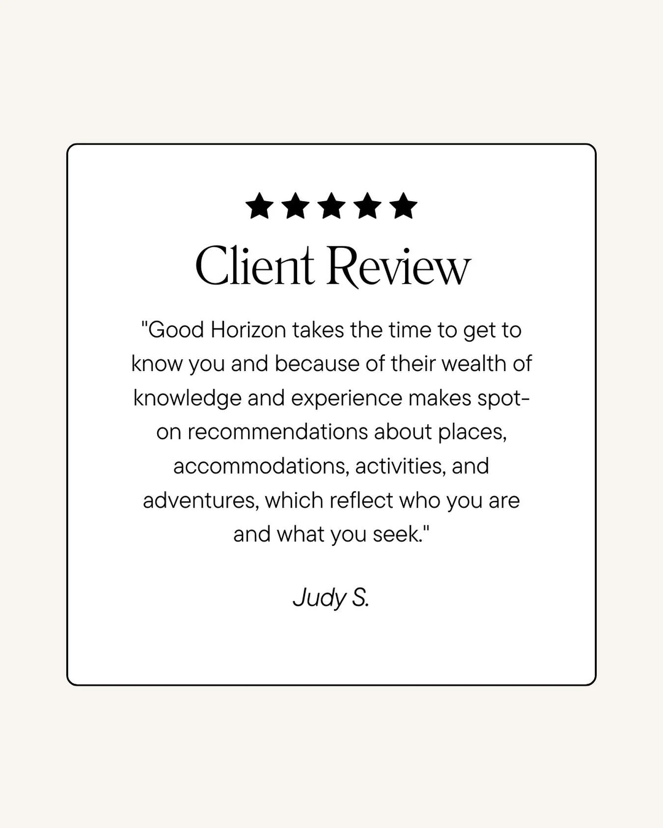 We love our clients! No, but we really love them as people. Half the fun of planning trips is knowing we&rsquo;re planning them with very specific people in mind.

Do you need to get a workout in on your trip? We&rsquo;ll find the closest gym to wher