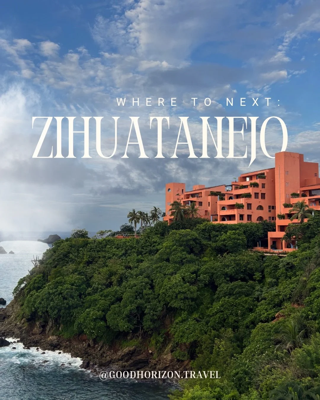 Where to next? Zihuatanejo, Mexico ✈️✨

Just as the sun sinks over the bay, fishing boats drift home across golden water, the breeze carries the scent of grilled seafood, and the hills glow with warm evening light. That&rsquo;s Zihua. In fact, Zihua 