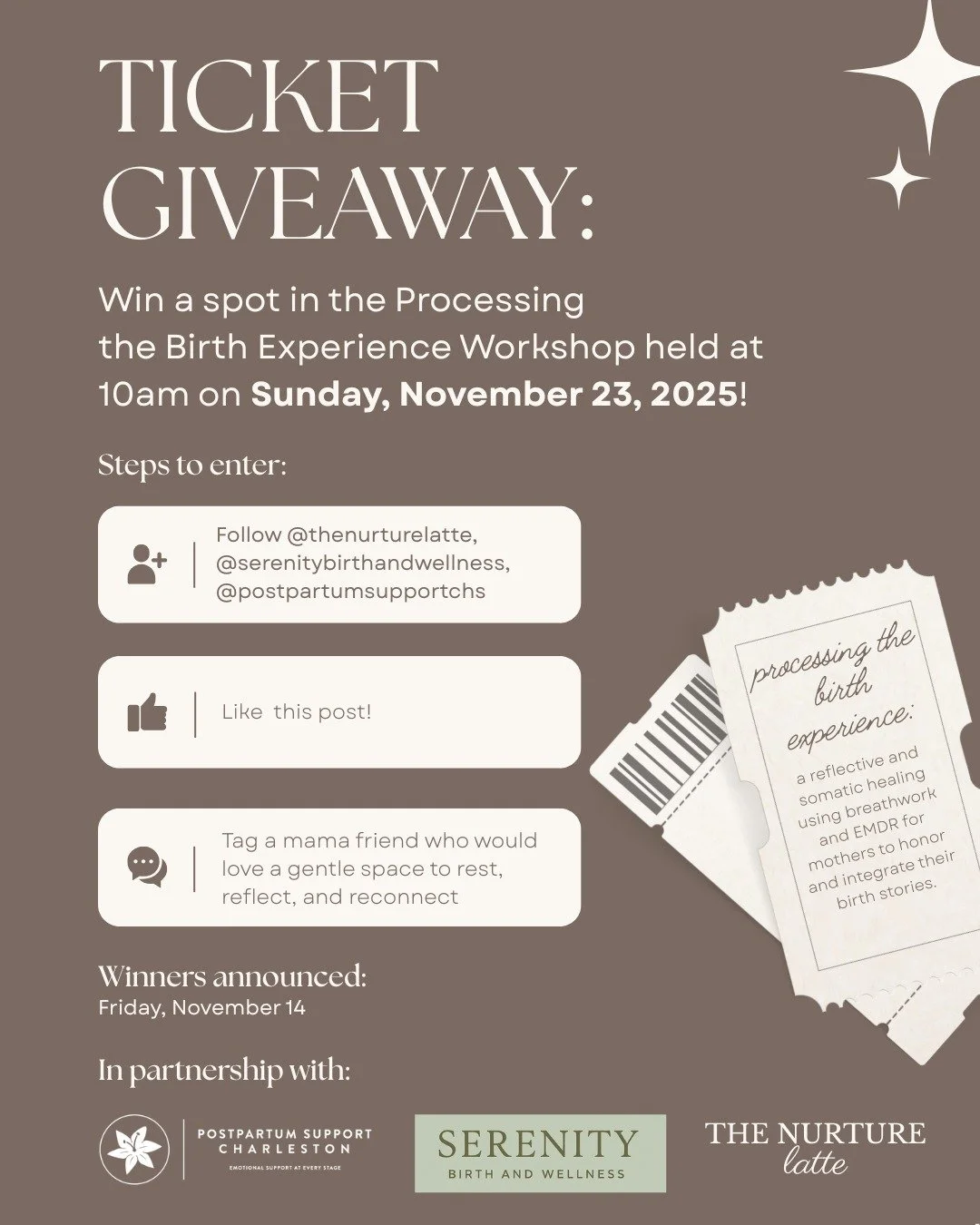 GIVEAWAY ⭐: Win a Spot in the &ldquo;Processing the Birth Experience&rdquo; Workshop

So many mothers move through birth carrying more than just physical recovery. There are memories, emotions, and moments that stay tucked inside, waiting for space t