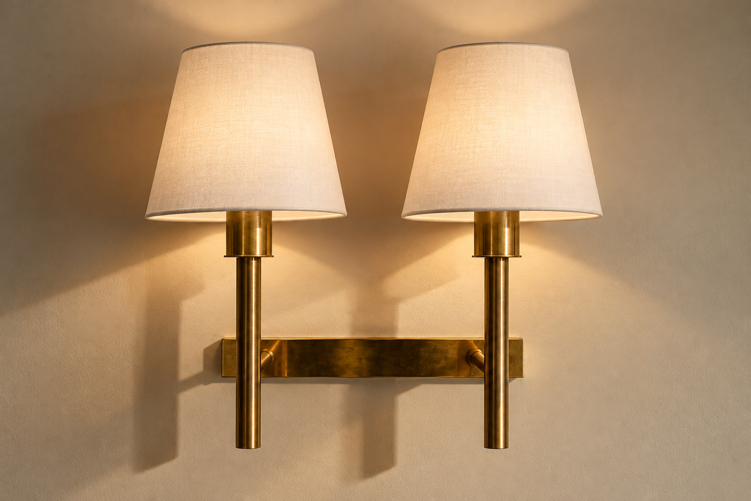 Double Wall Sconce in Brass