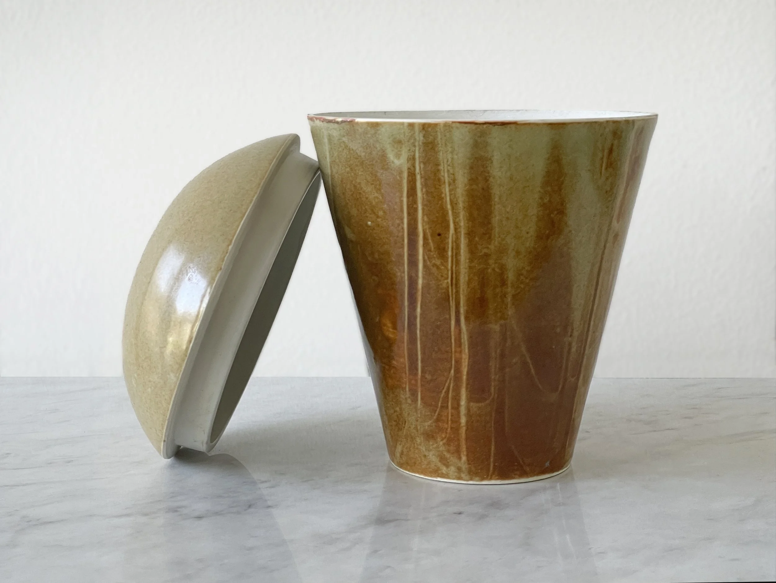 Mid-century ceramic vase with lid