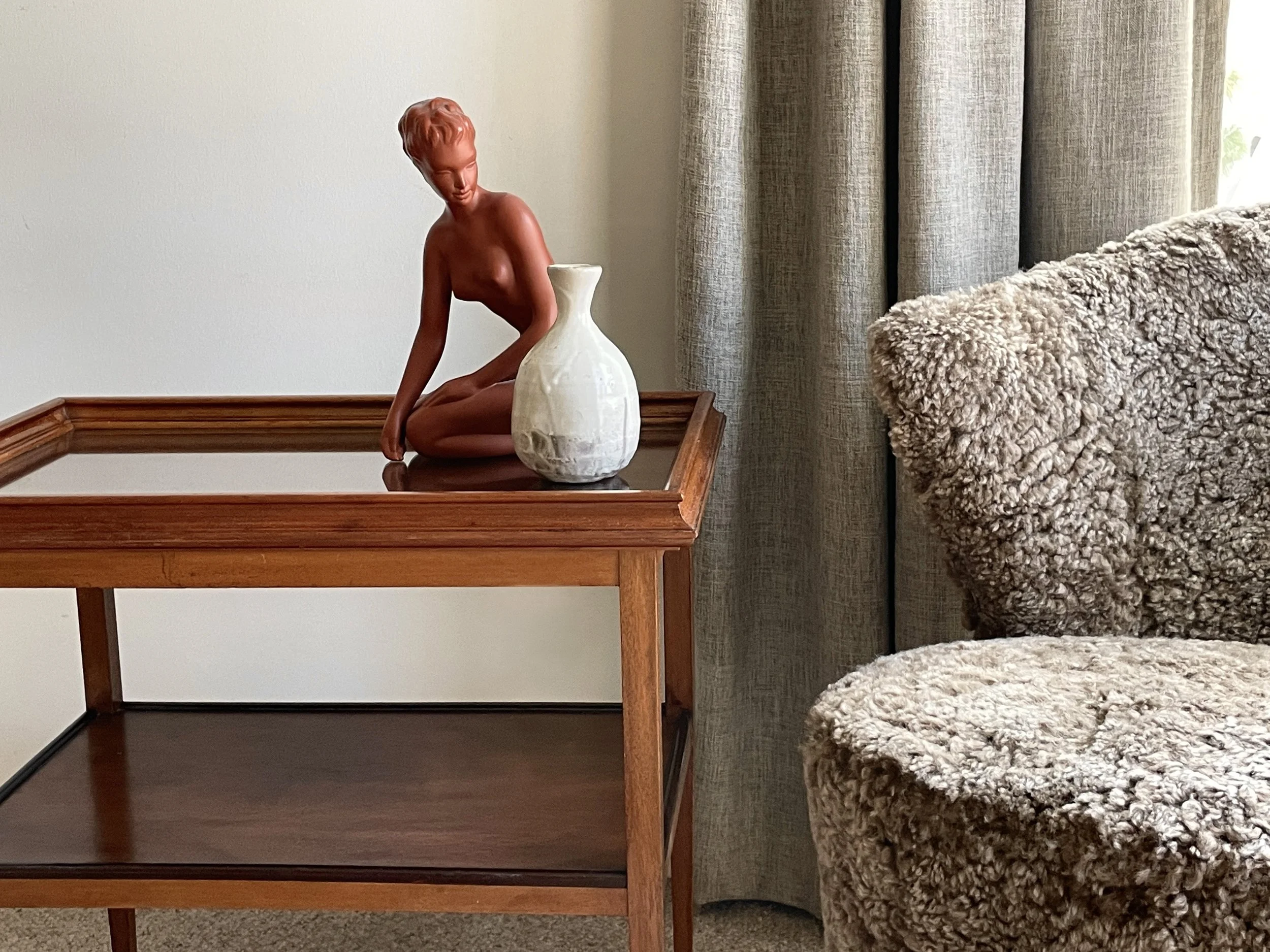 Elegant side table with glass top