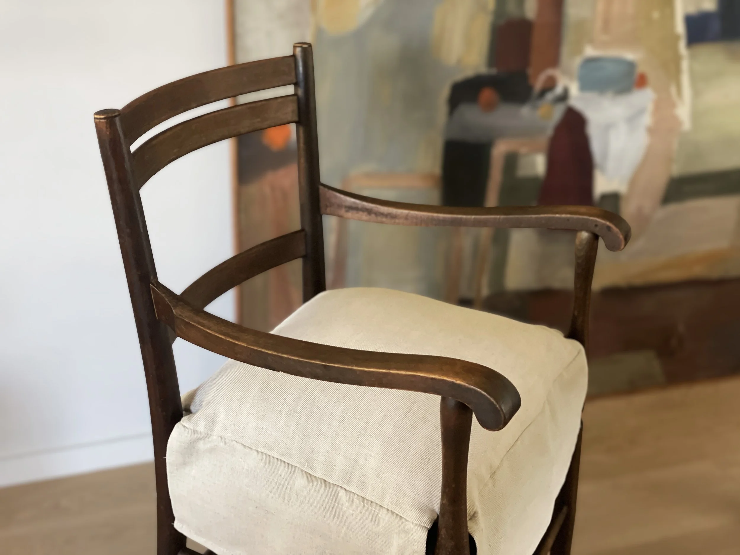 Armchair in stained birch, Gemla, 1930s