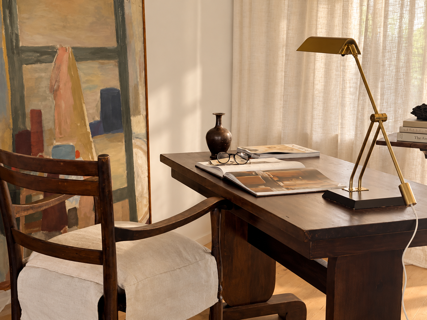 The Writer’s Desk, stained pine, 40s