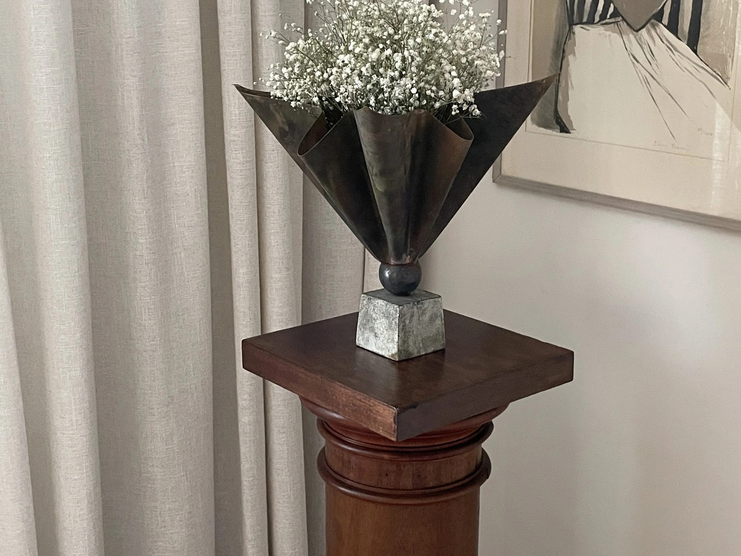 Empire pedestal solid Walnut, 19th century