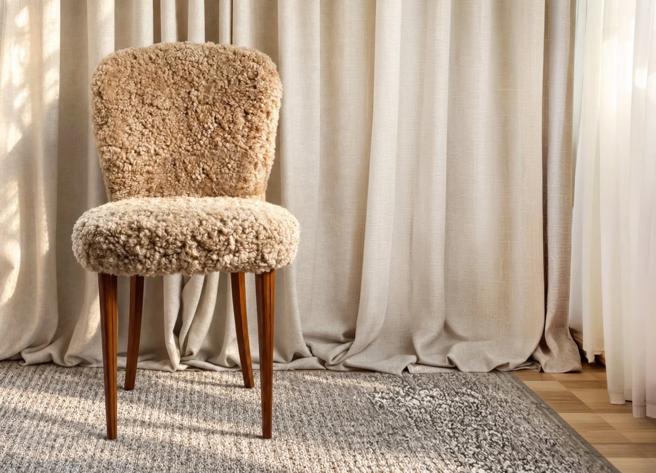 Chair dressed in Sheepskin, 40s