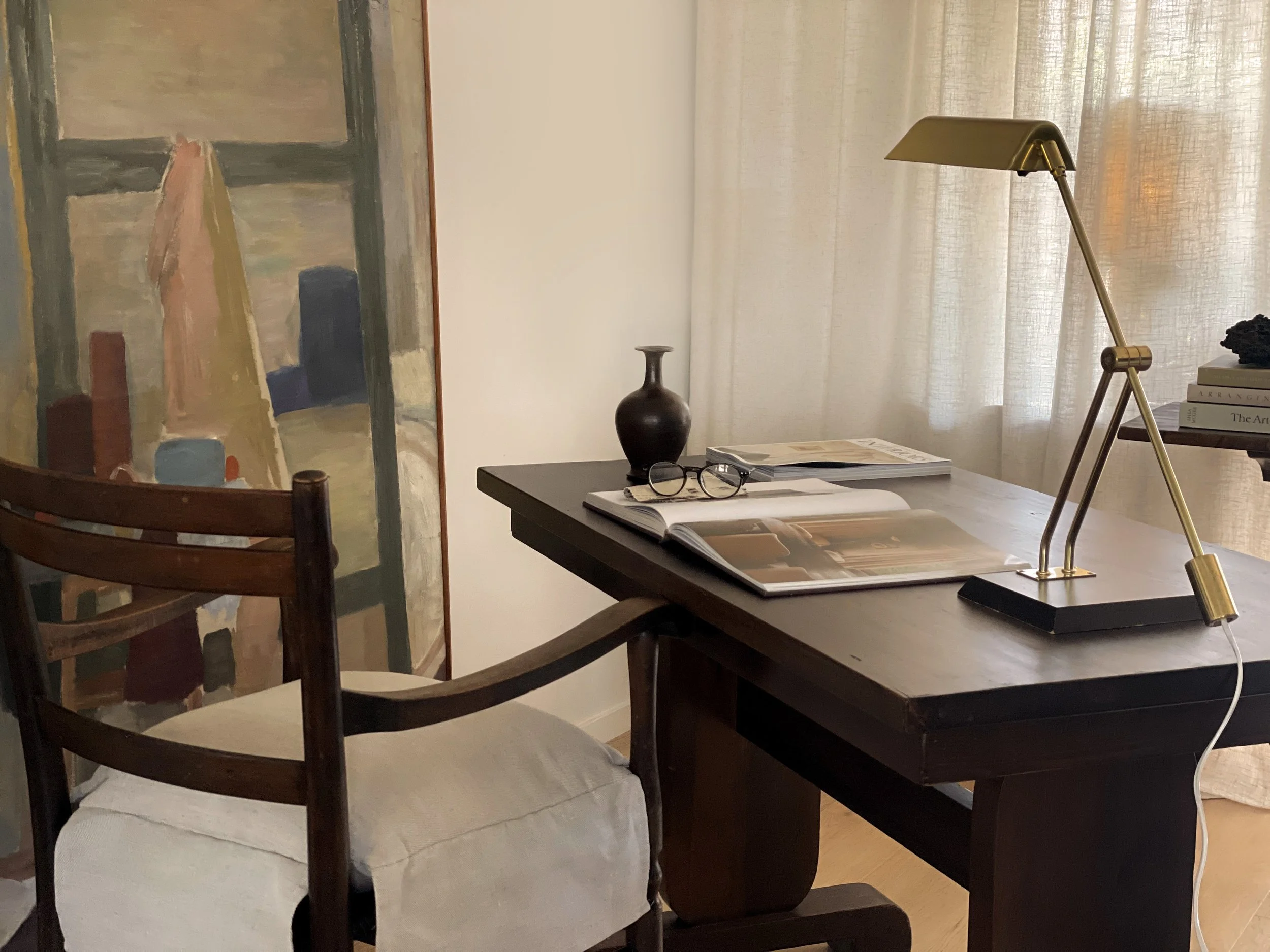 The Writer’s Desk, stained pine, 40s