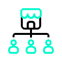 A robot with goggles and a square head above three audience figures.