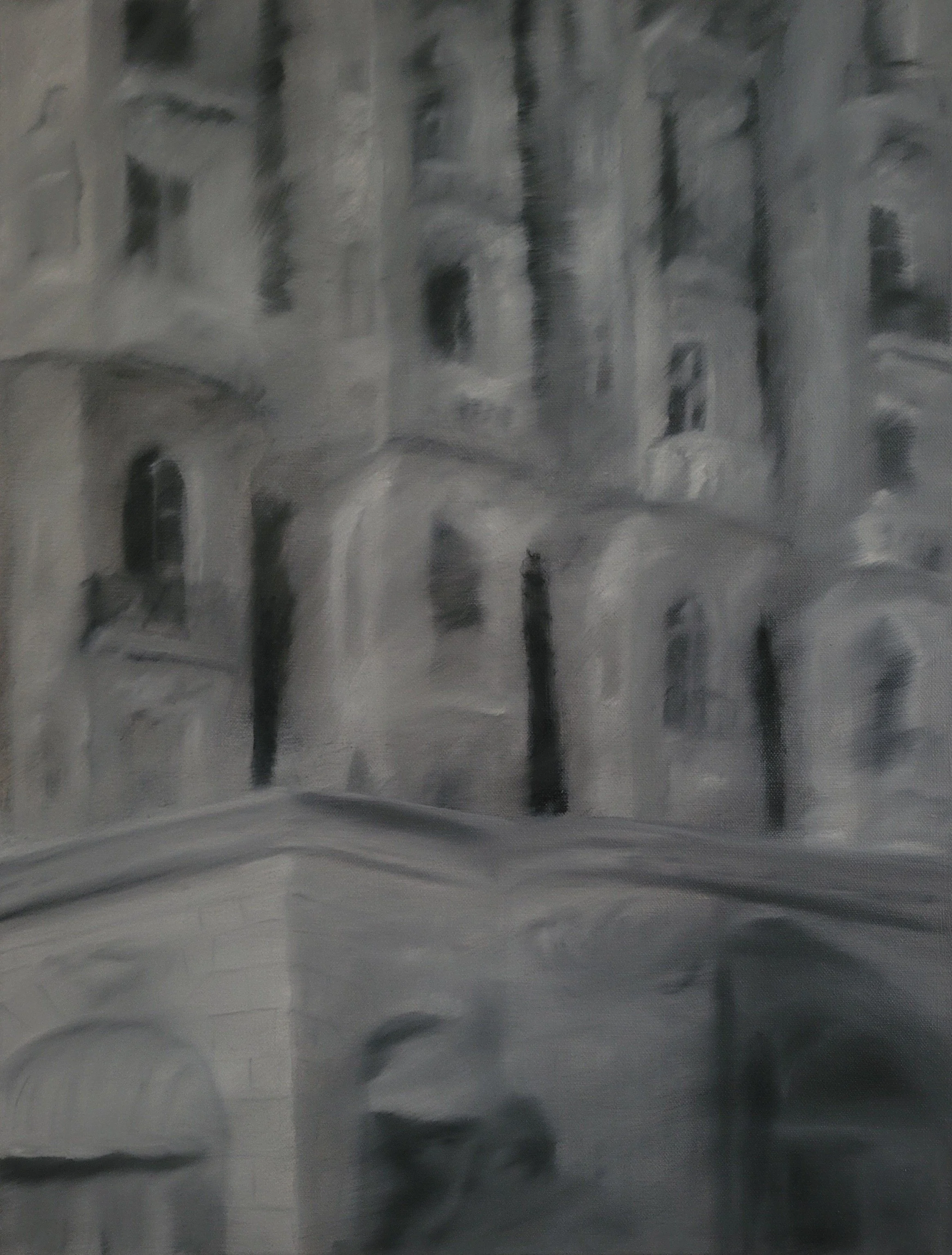 Haus in Cannes (Apartment Building in Cannes). Oil on Canvas, 65 x 50,5 cm. 2025.