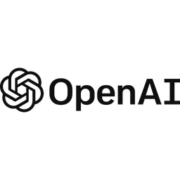OpenAI logo with stylized hexagon and text