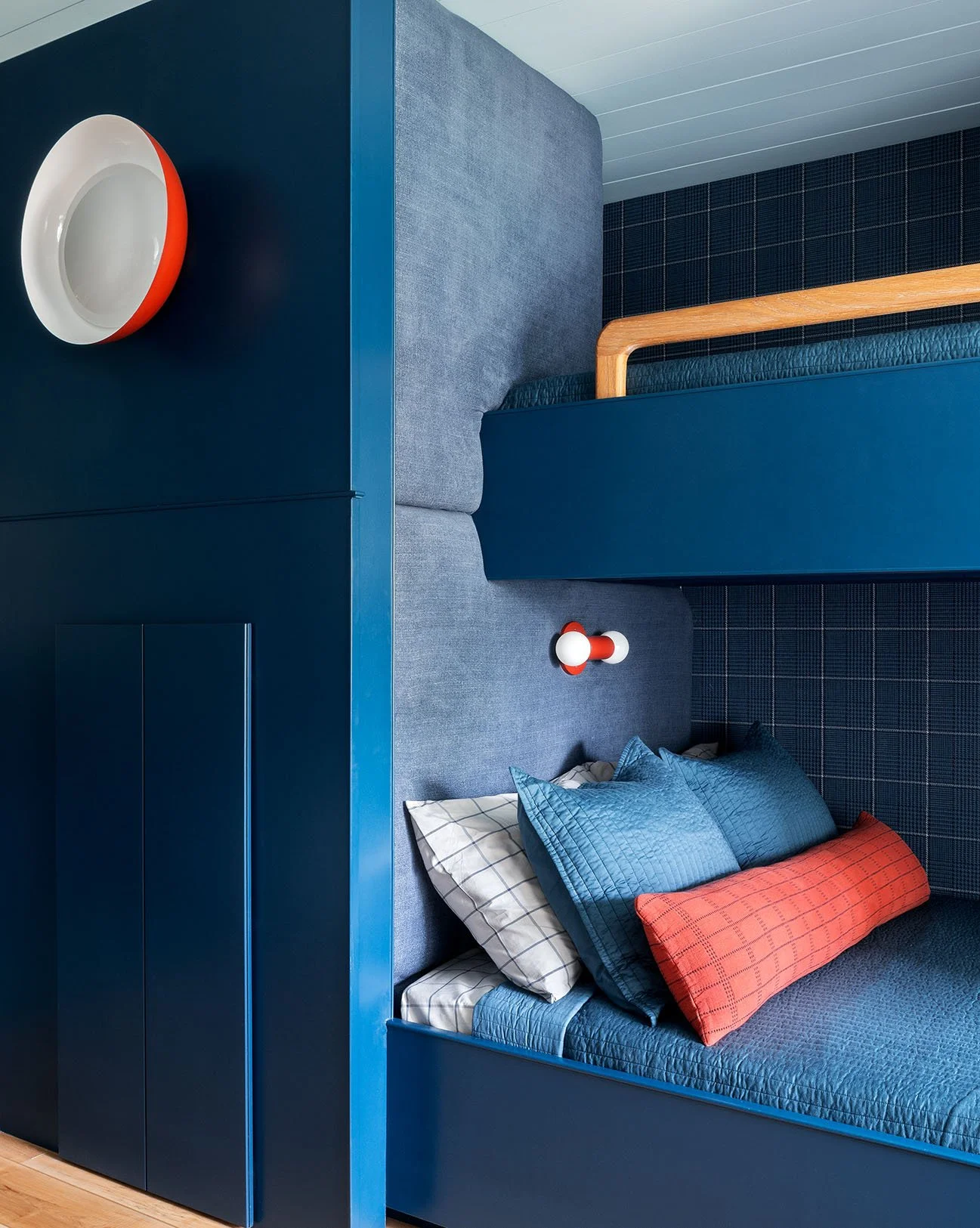 Cropped shot of blue bed nooks in the attic
