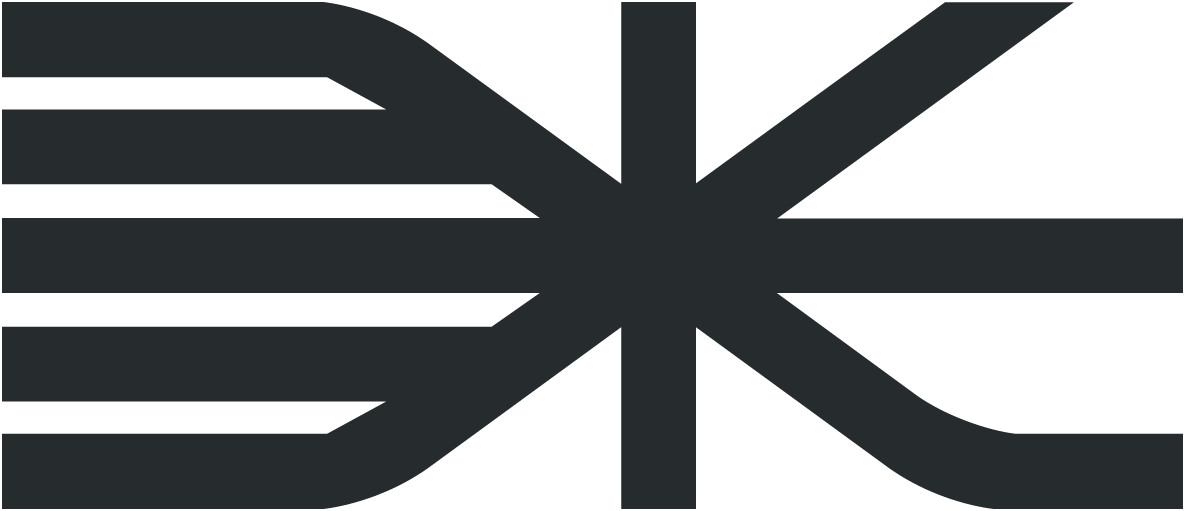 A stylized logo with the letters 'E' and 'X' in black, connected by a diagonal line.