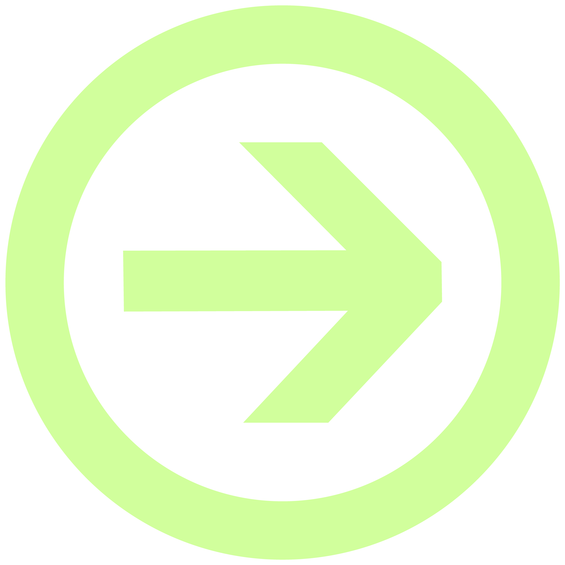 A black background with a large, stylized, lime green letter 'Q' in the center.