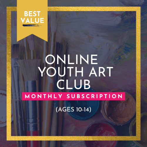 Online Youth Art Club Monthly Subscription (Ages 10-14)