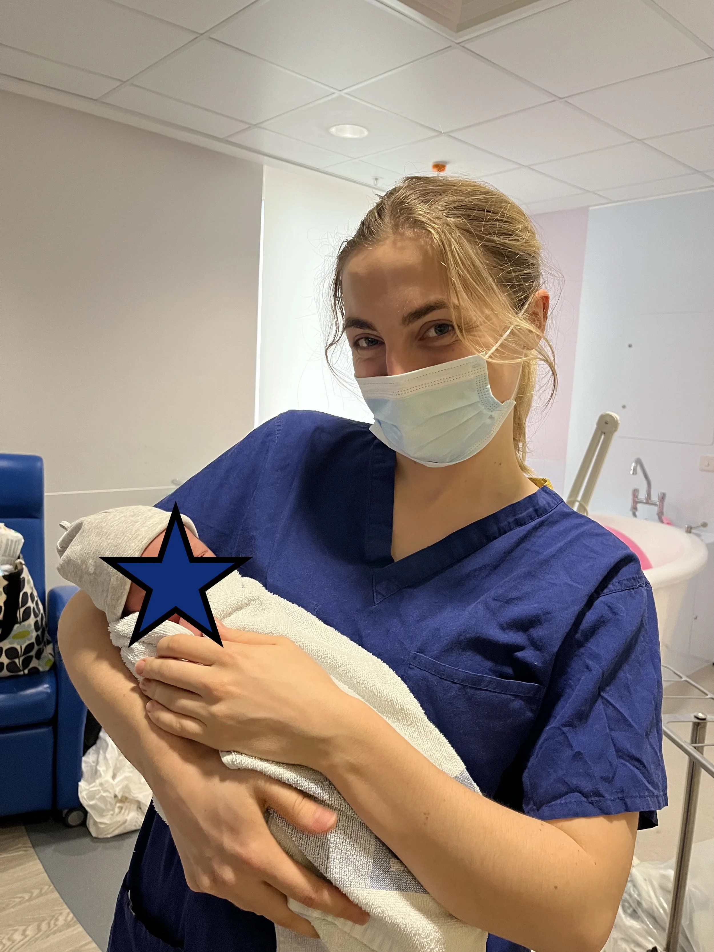 Eleanor working as a practising midwife