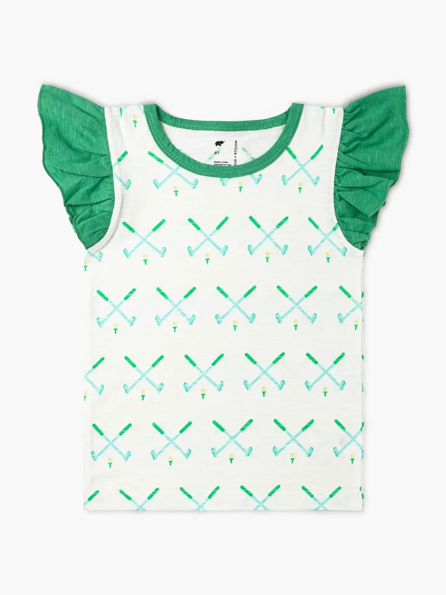 Kids & Baby Sleeveless Ruffle Tee_golf Day