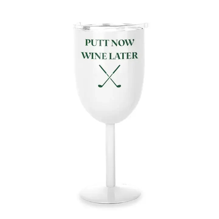 Insulated Wine Tumbler - Putt Now Wine Later