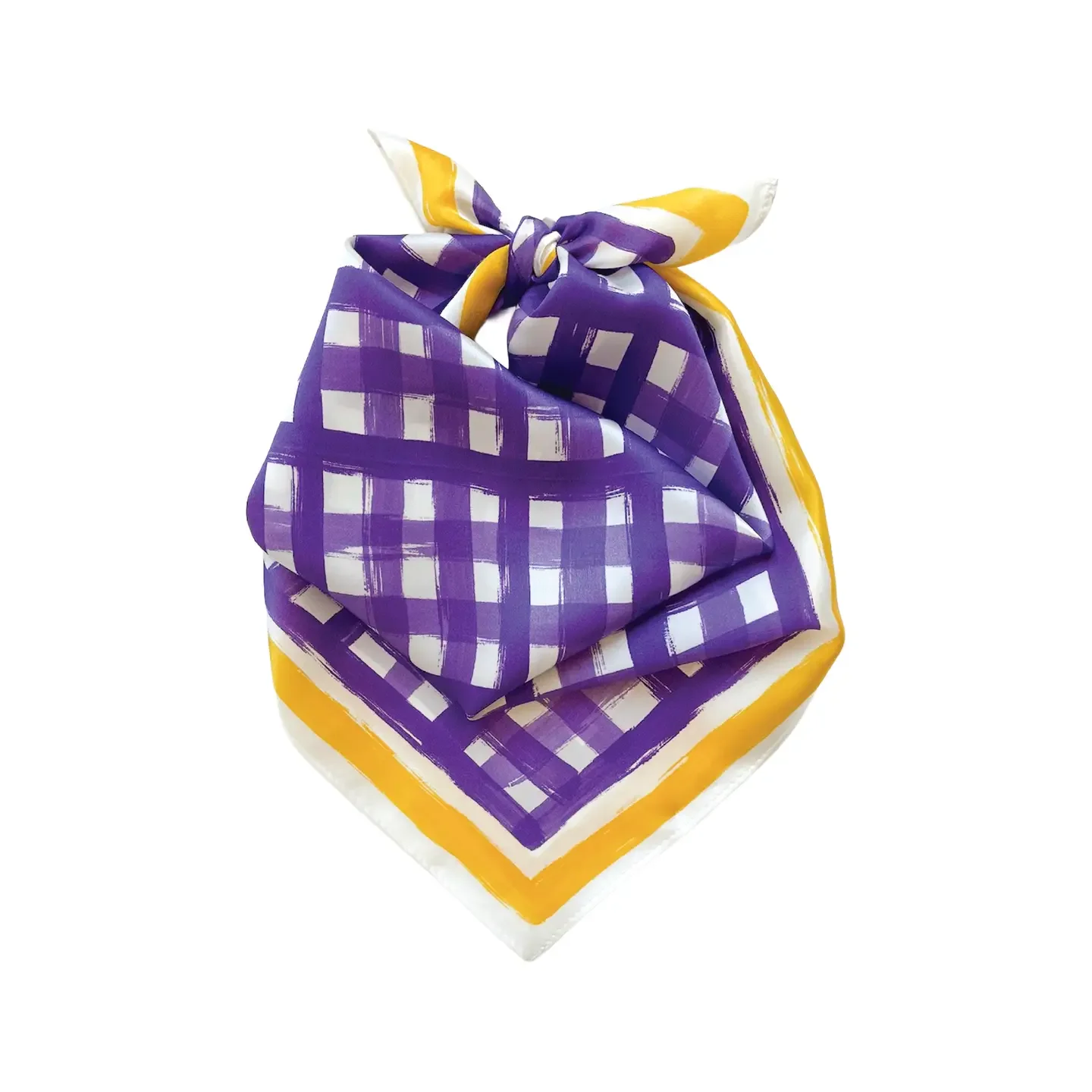 Tailgate Check Scarf in Purple and Gold