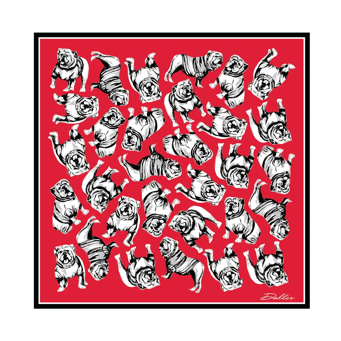 Bulldog Gameday Red & Black Scarf