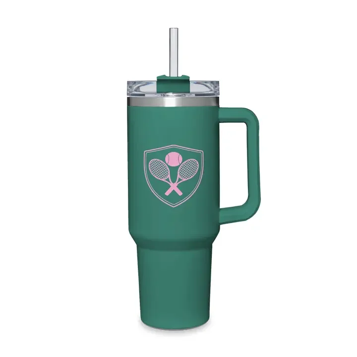 Water Tumbler (Green) - Tennis Crest