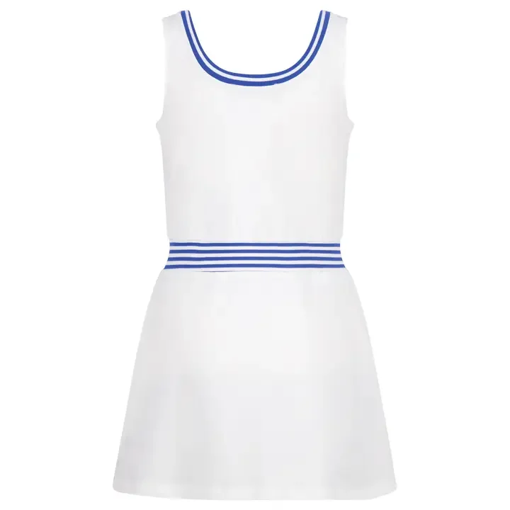 Ashby Dress: Cadet Blue with Bright White Stripe