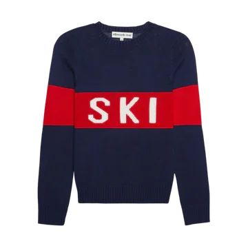 Block Ski Crewneck Sweater - Navy