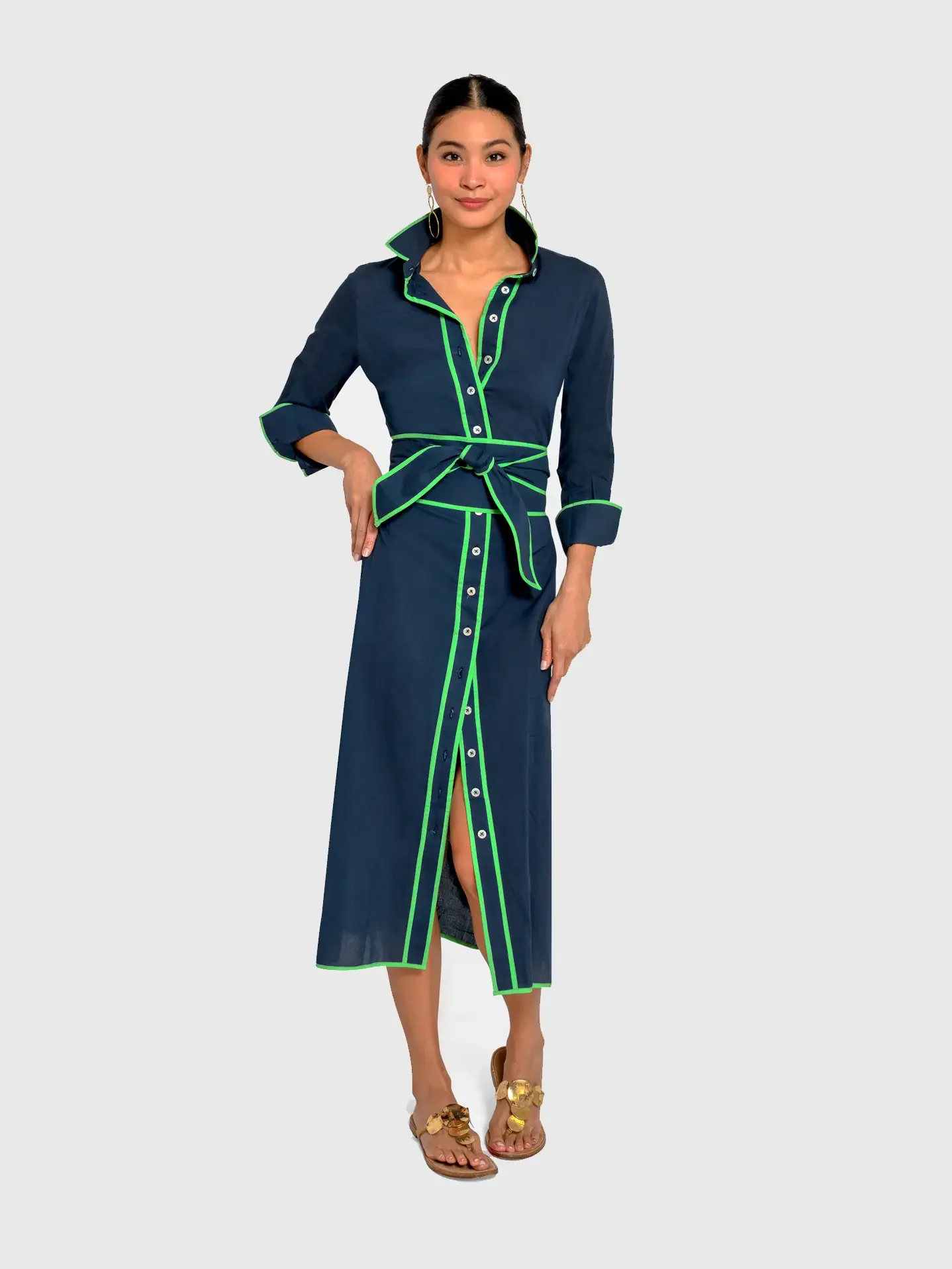 Gretchen Scott Shirt Tails Dress - Navy
