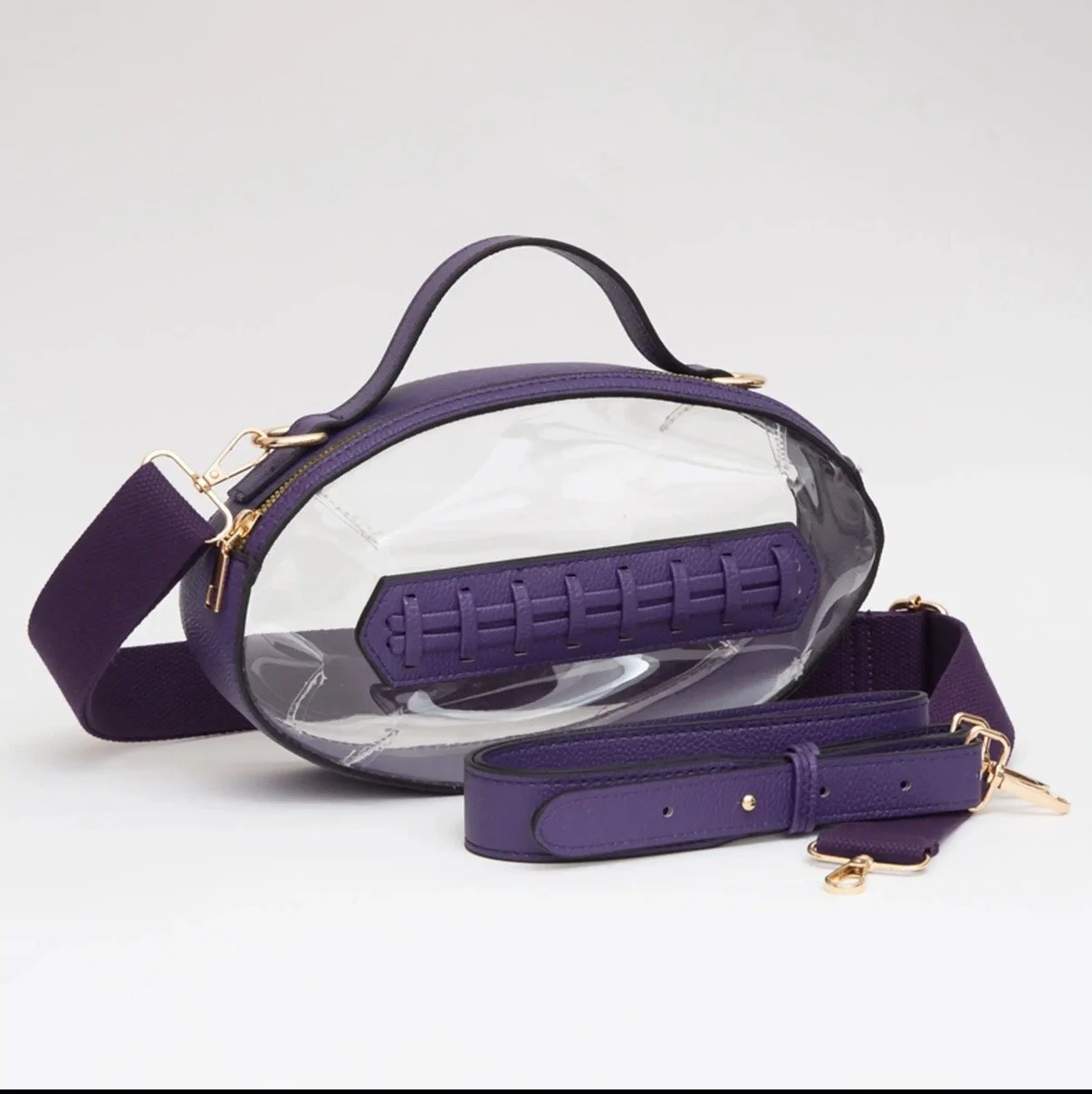 Football Shaped Transparent Crossbody Bag
