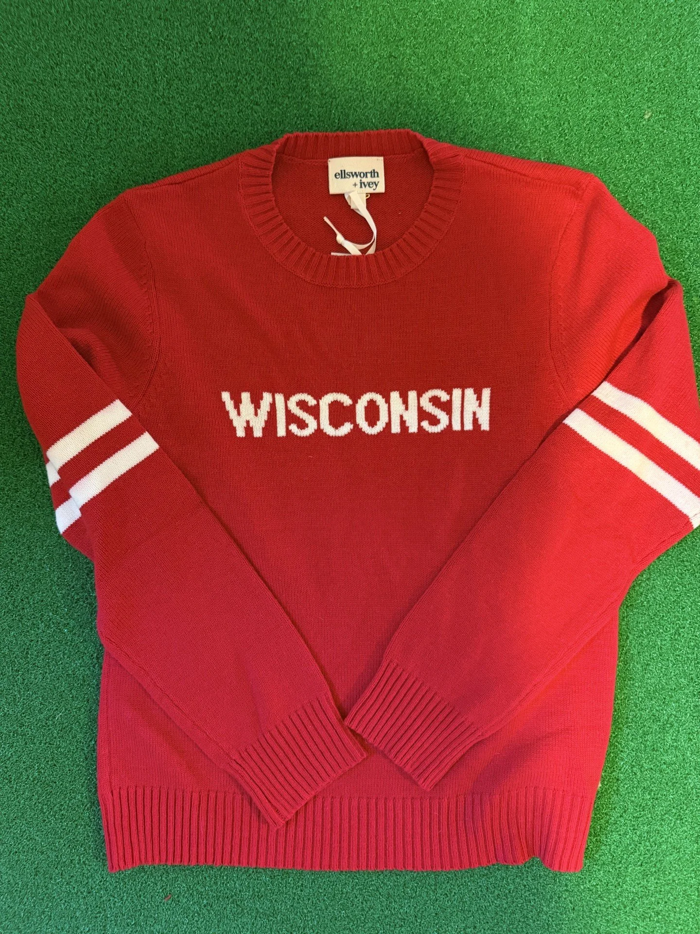 Red and White WISCONSIN Sweater