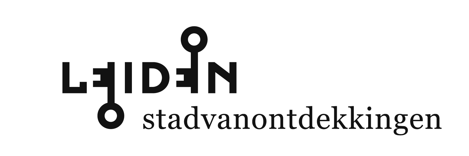 Black logo with the words 'LIDEN stadvanontdekking' and a modern, minimalist design