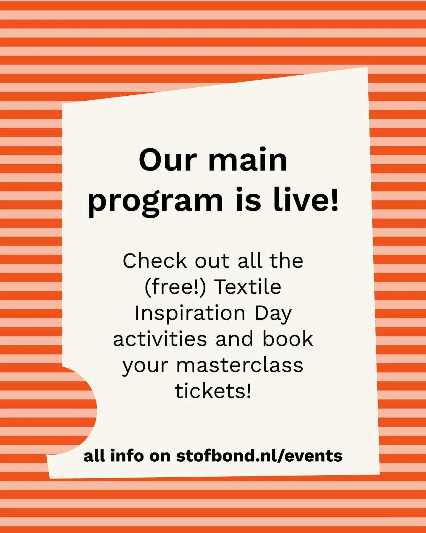 We&rsquo;re so happy to share the final Textile Inspiration Day program with you! 

Featuring incredible makers and speakers such as @christinadekorte @jesse.greulich and @janice.deul at @museumdelakenhal 

and

@daphne_vdberg @timouralois @isagaastr