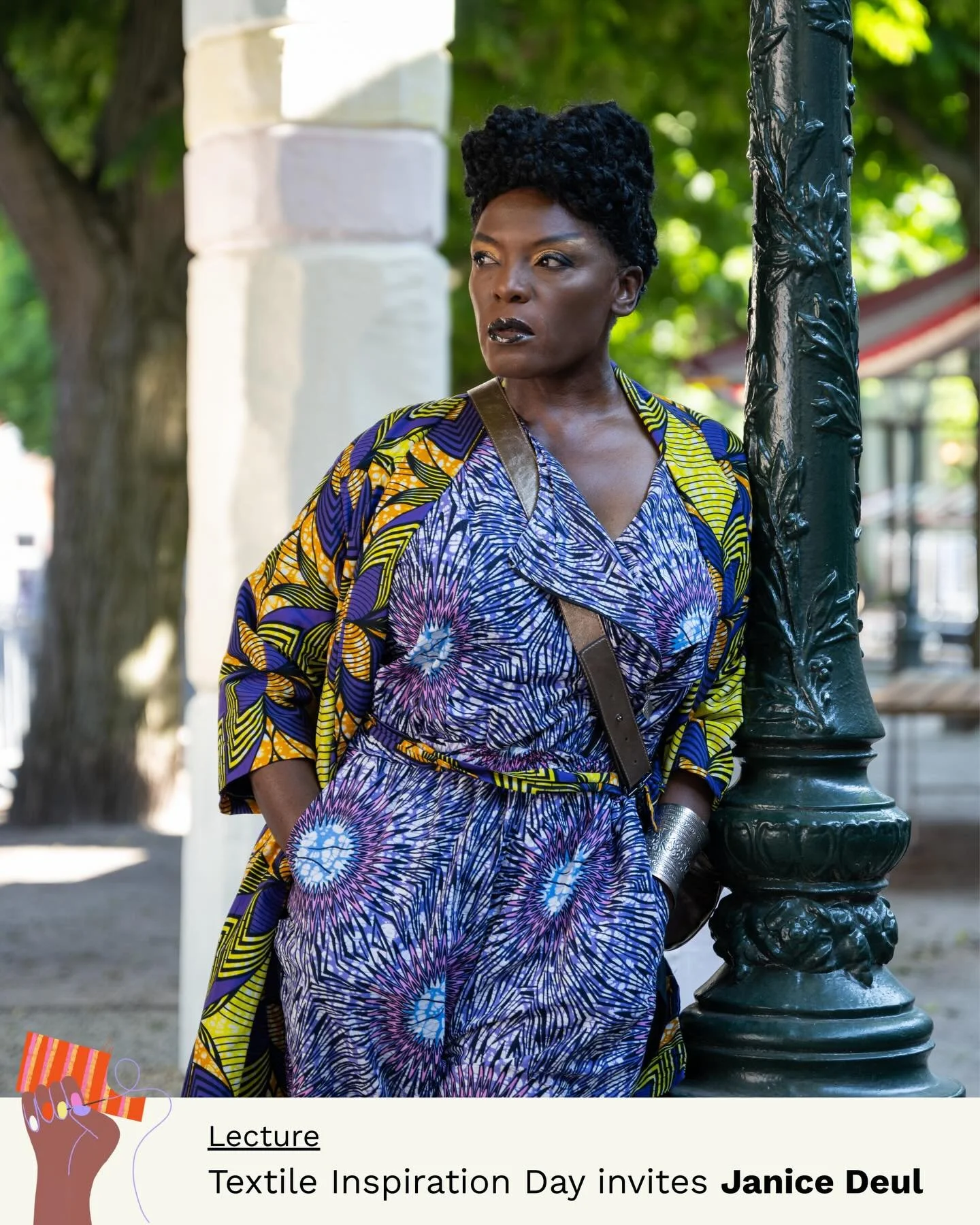 De eerste lezing van Textile Inspiration Day 2026 wordt verzorgd door de Leidse fashion critic en opinieschrijver Janice Deul.

In haar lezing verkent zij de betekenis van textiel in relatie tot erfgoed en identiteit. Vanuit haar persoonlijke achterg