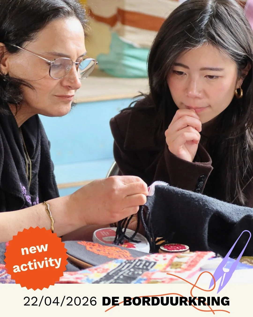 ✨ NEW EVENT! De Borduurkring met Ghada Abhari ✨

Houd je van handwerken of wil je graag een nieuwe techniek leren? Kom dan naar De Borduurkring in Huis van de Buurt Op Eigen Wieken. Samen met Ghada Abhari duiken we in de prachtige wereld van het Pale