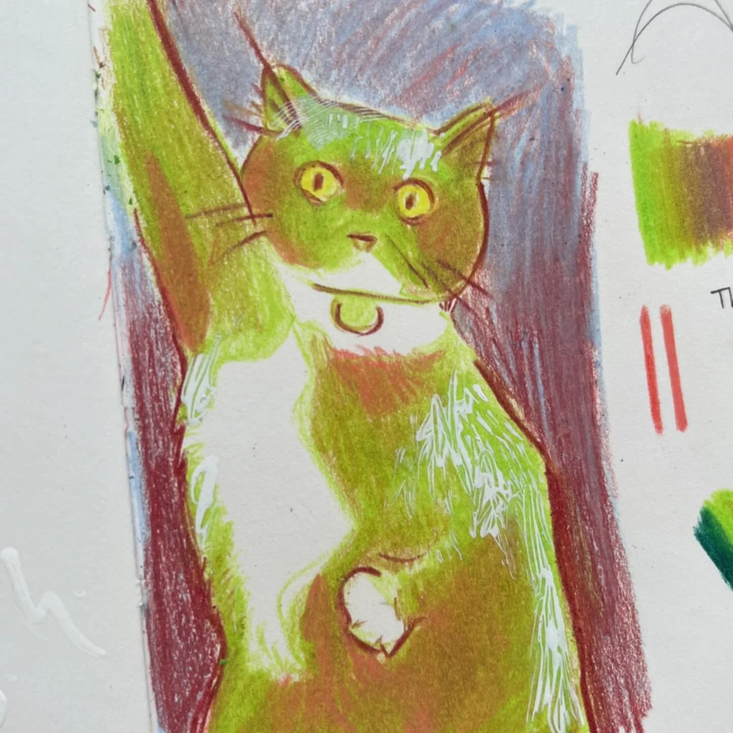 Little sketch of my friend&rsquo;s cat from Feb