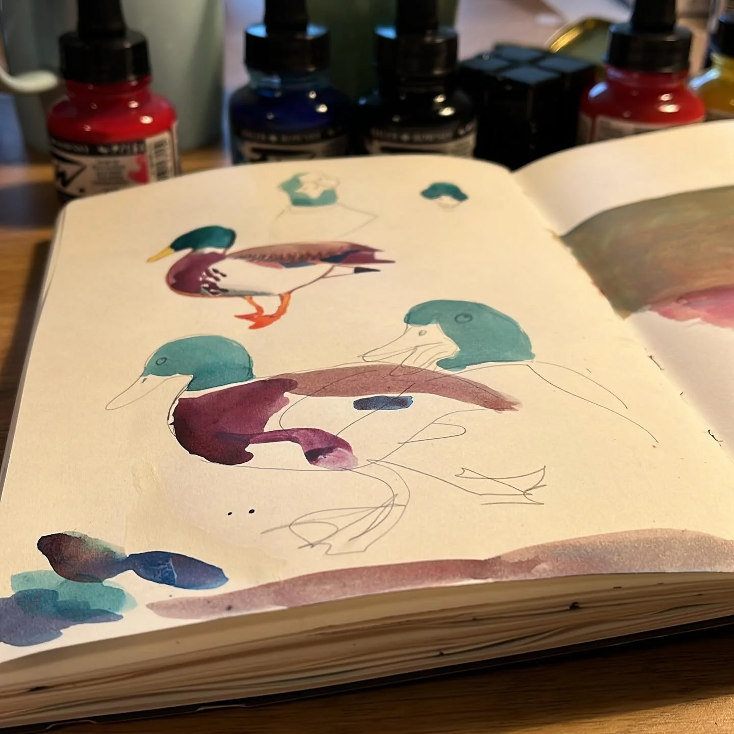 Doodling ducks again. That counts as a warmup, right?