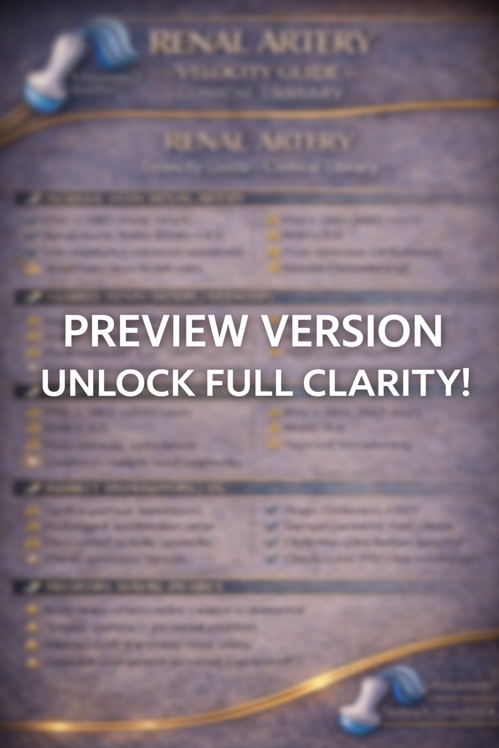 Renal Artery Velocity Guide