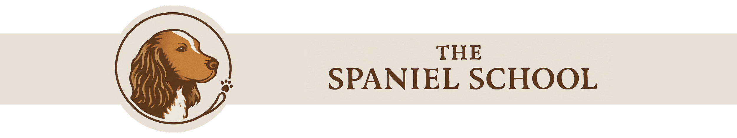 a banner with the spaniel school logo