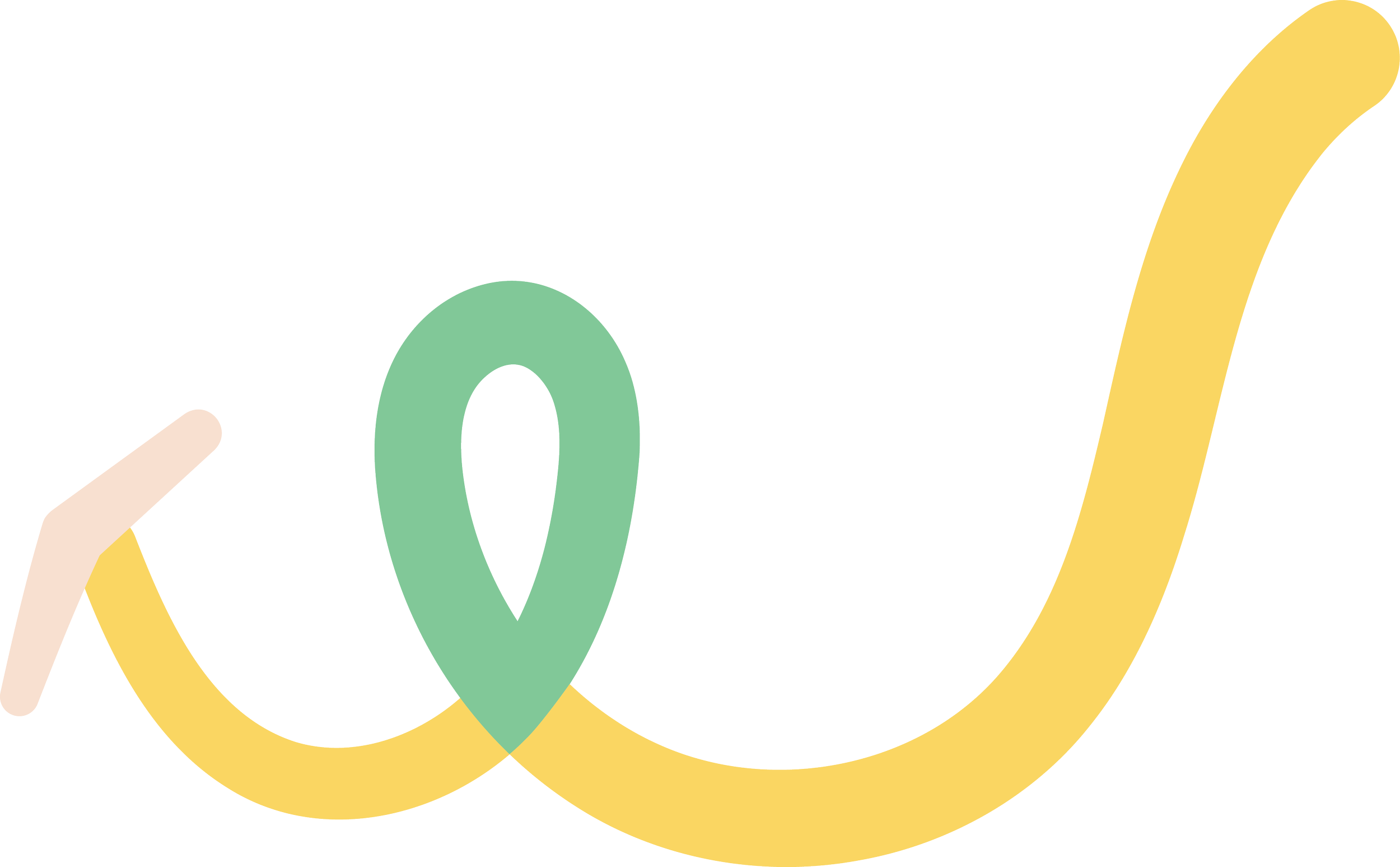 Illustration of a stylized route or path with a hand, a map pin, and a curving line in pastel colors.
