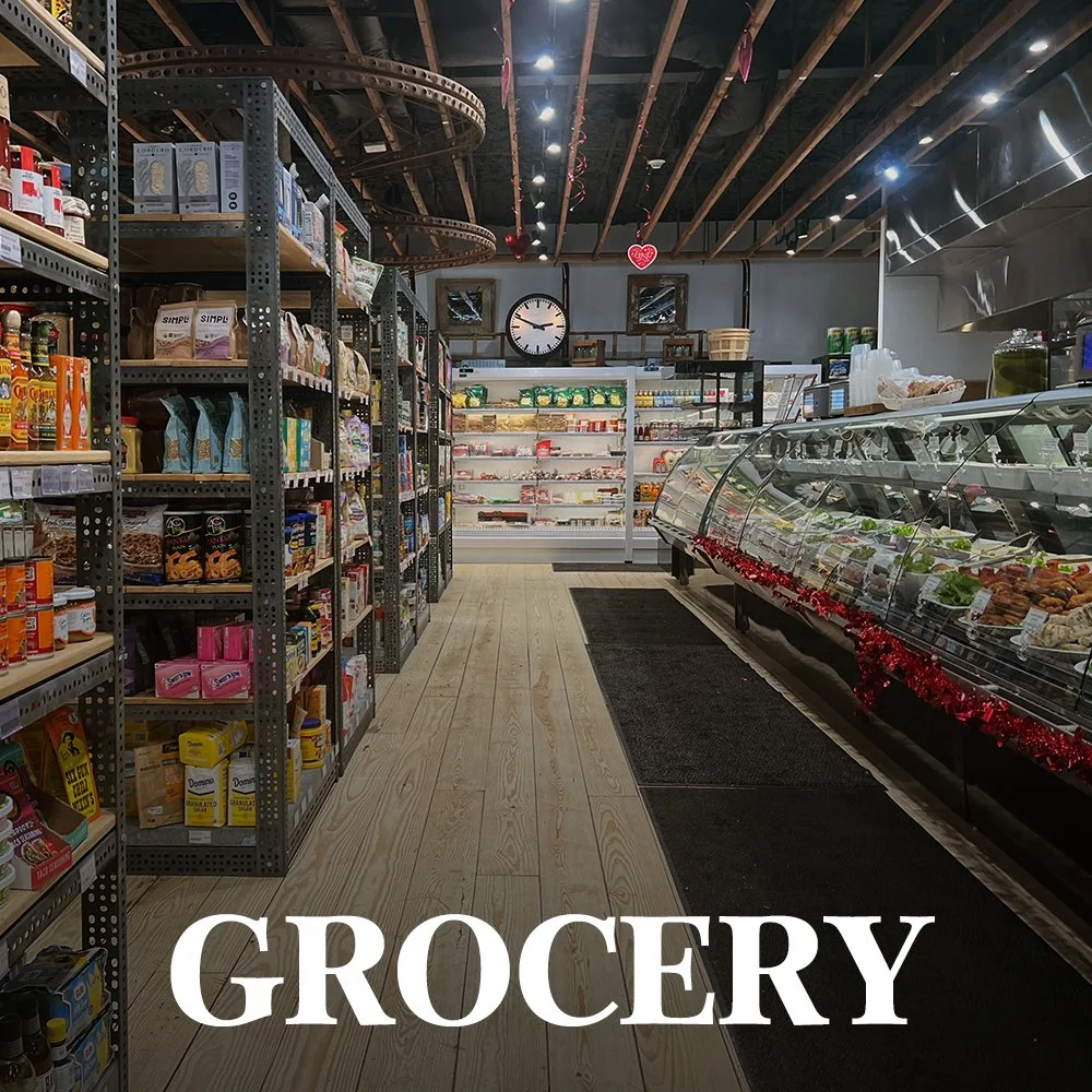 Red Horse Market Southampton interior showing the prepared foods case and aisles of groceries