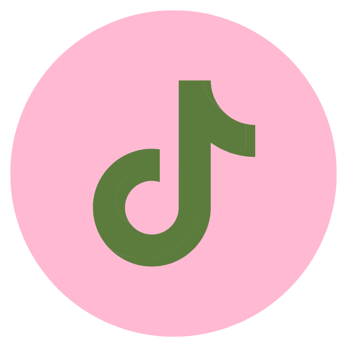 TikTok logo with a pink background.