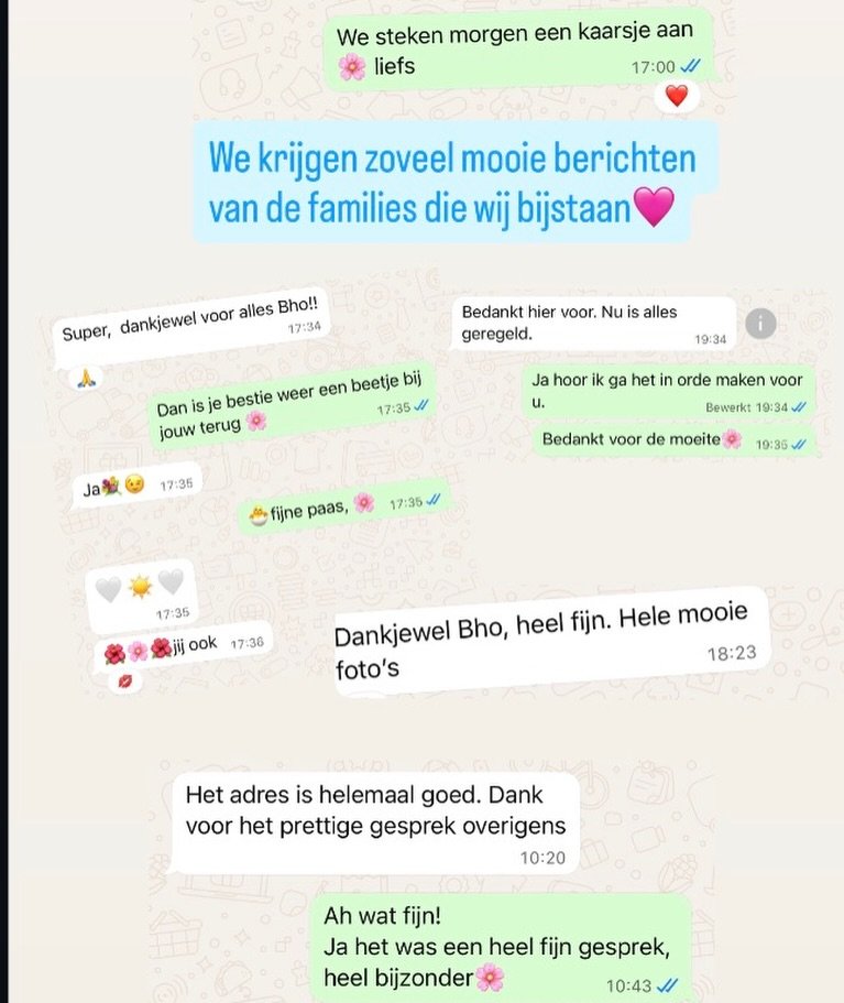 Een klein berichtje, een paar woorden, 
soms alleen een hartje.🩷

Het doet er toe.
U doet er toe!

Wilt u ook uw lichaam schenken aan de wetenschap?
Fenix Biomed begeleid u en uw naasten tijdens het hele proces. 

Lichaamsdonatie hoeft niet kil, afs