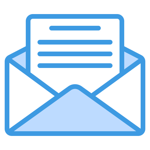 Envelope with a letter inside featuring horizontal lines of text.