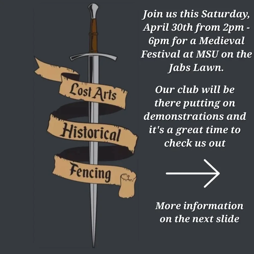 Come check us out THIS SATURDAY, April 30th at the Langstone Medieval Festival. If you're interested in our club, this is a great time to see what we do first hand and get more information. Hope to see you there! #historicalfencing #historicaleuropea