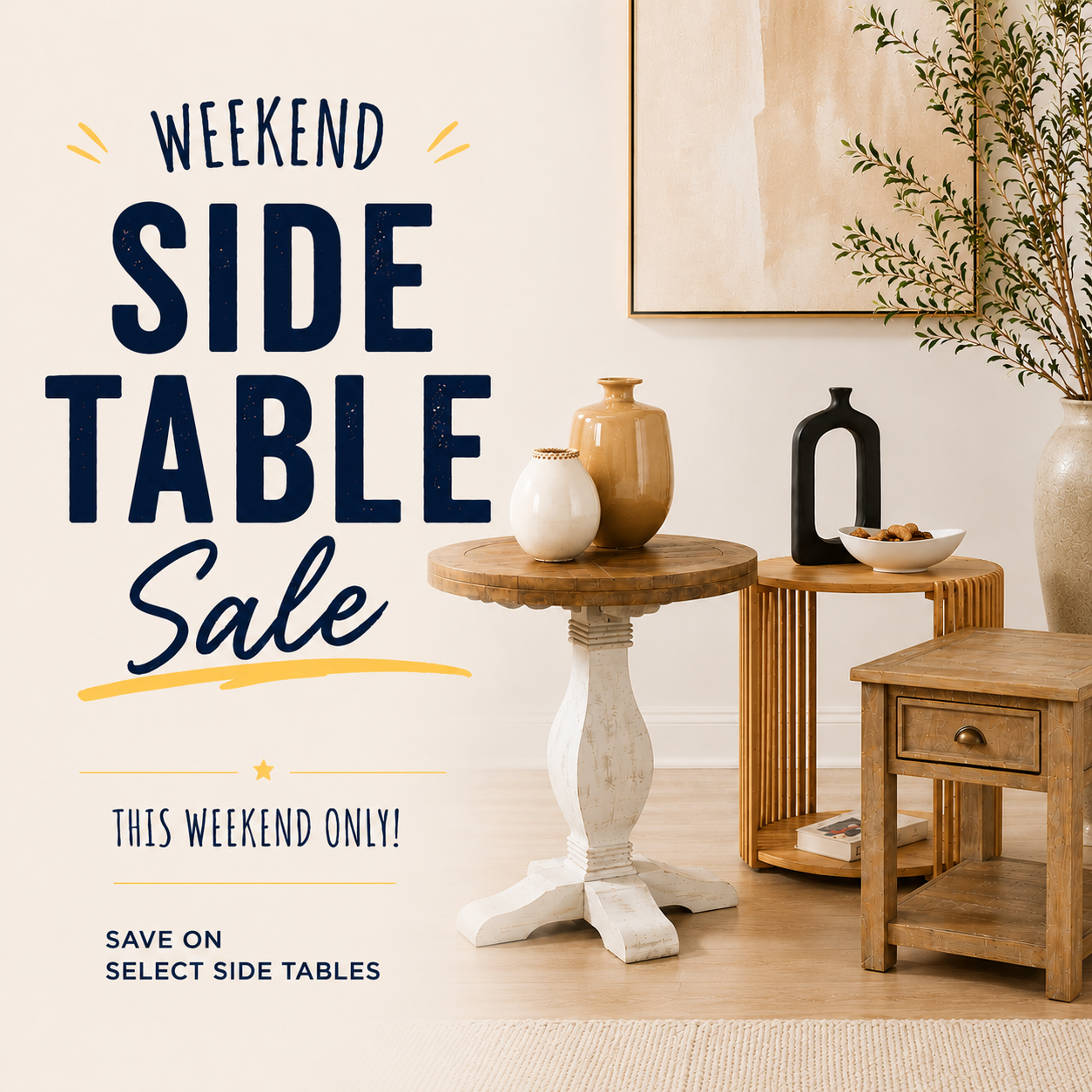 Weekend Side Table Sale at The Rush Market Omaha