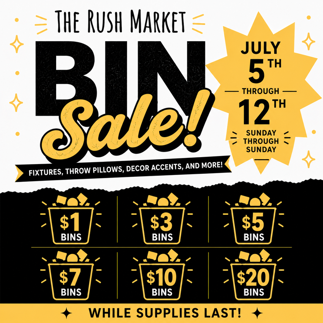 The Rush Market Bin Sale
