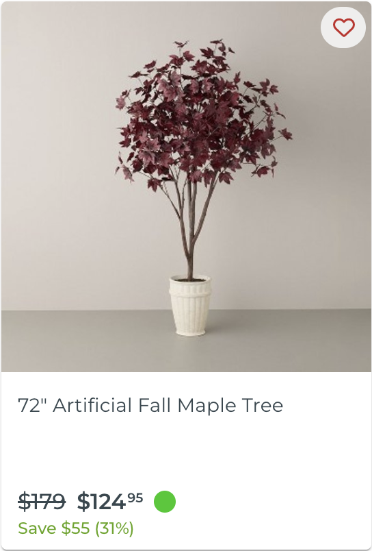 72'' Artificial Fall Maple Tree Hearth and Hand with Magnolia Rush Market