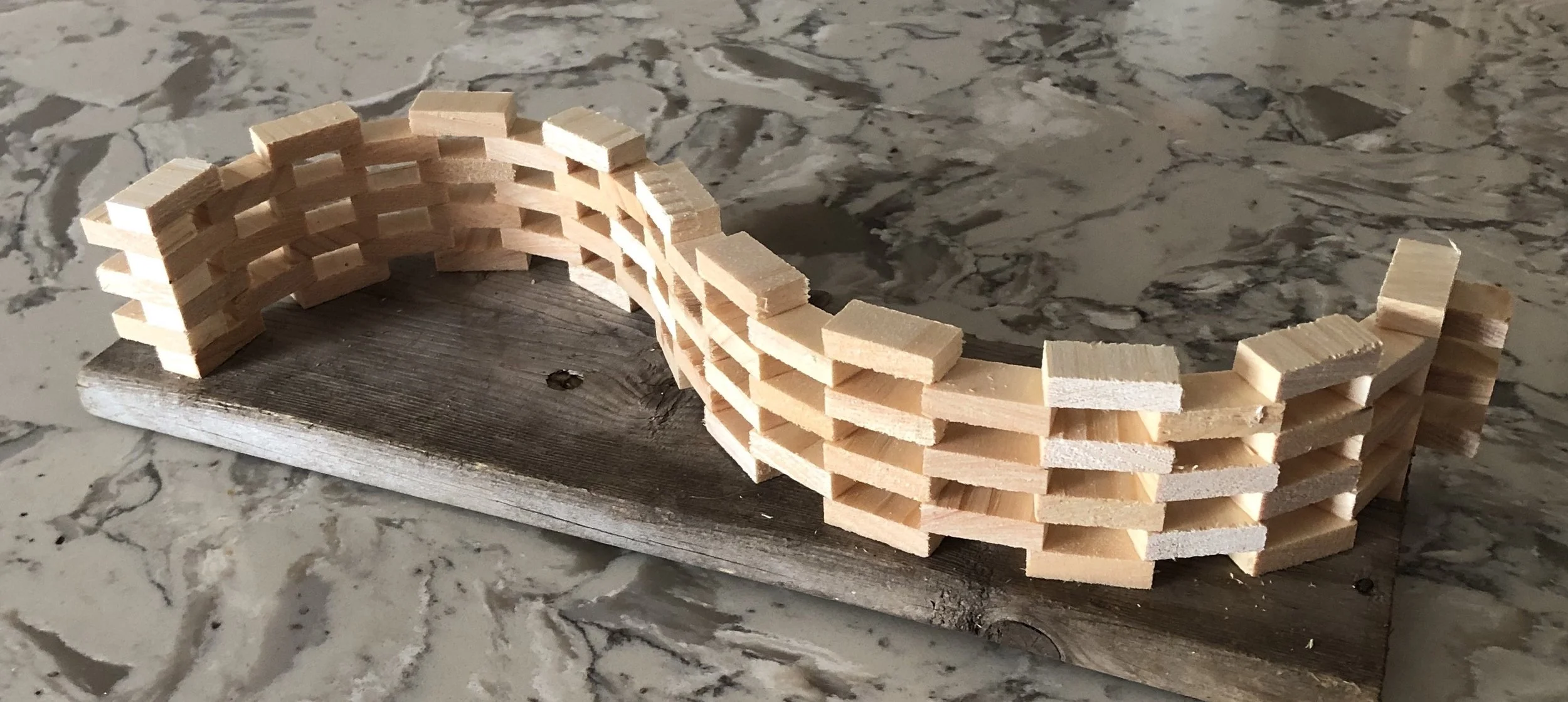 G.McHarg, Curved Brick Trellis, Maquette, 2025