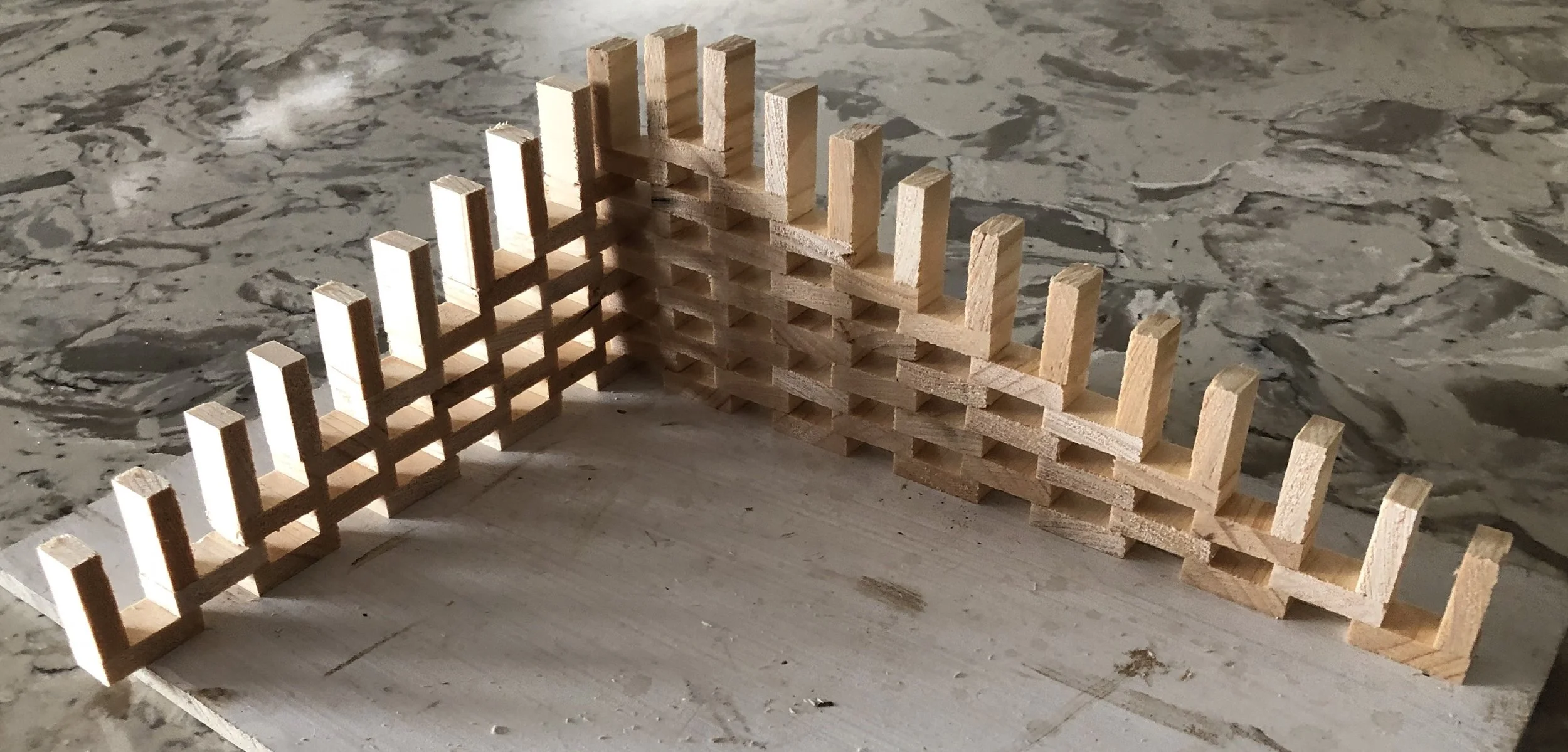G.McHarg, Corner Brick Trellis, Maquette, 2025